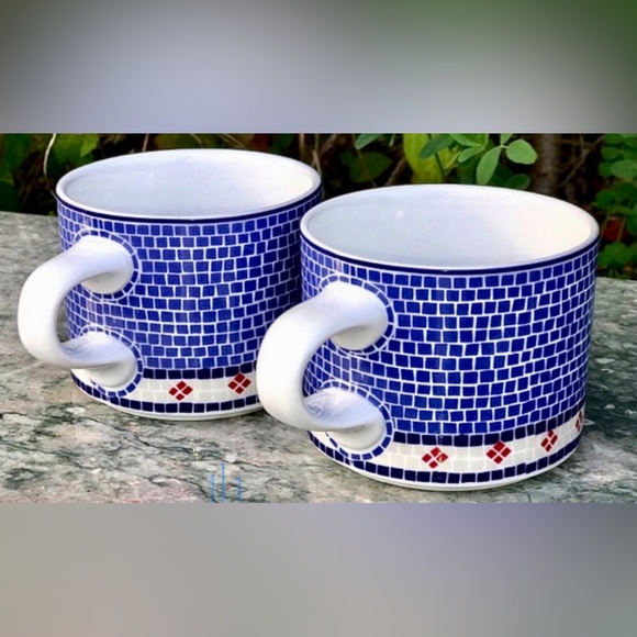 Vintage (Set of 2) Discontinued DANSK MOSAIC Wave (Waveless version) Flat Cups - Picture 2 of 10